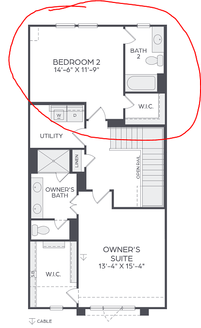Layout of the available bedroom.
Entire townhouse is available to you, including the amenities.