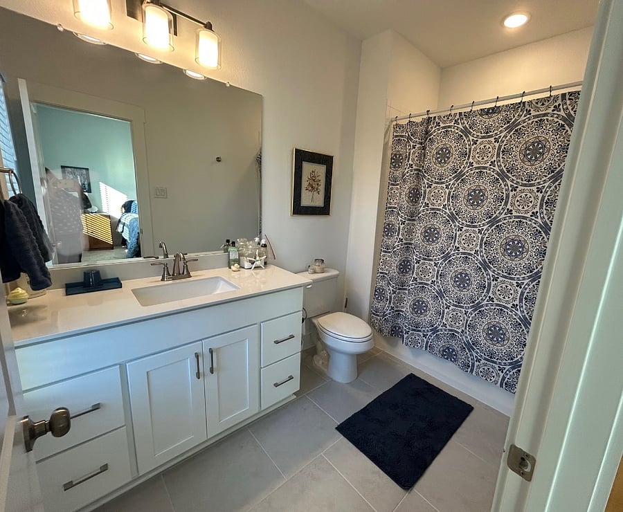 Private bathroom with shower tub