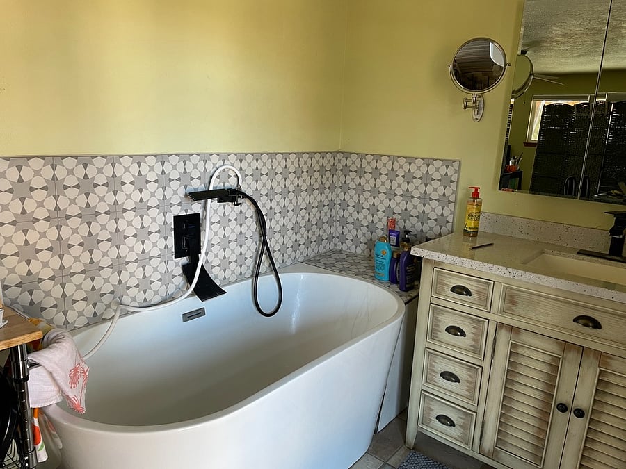 comfortable soaking tub for relaxing baths