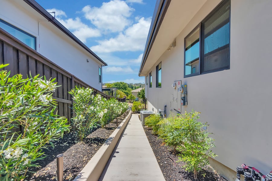 Ramp down to the backyard.