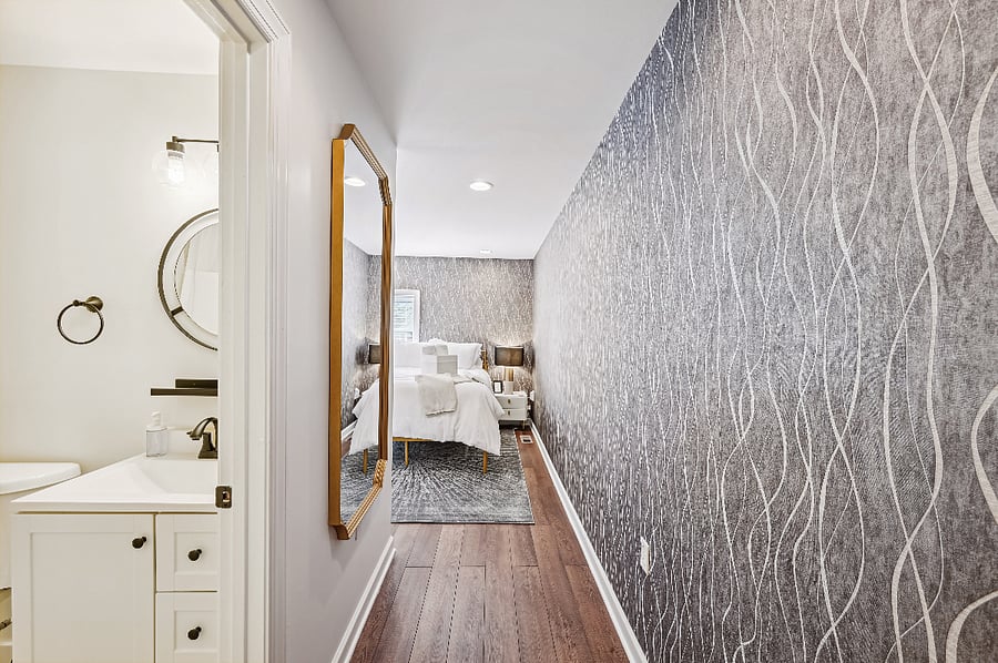 Bedroom on second floor with queen size bedroom and in suite bathroom