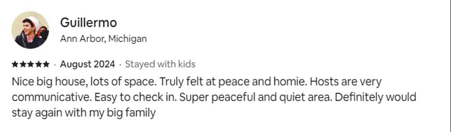 Nothing feels better than happy guests!