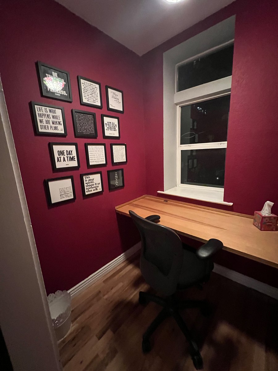 Dedicated office with views to the private backyard.