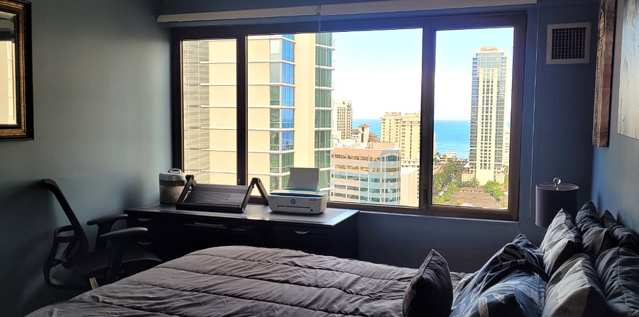 Bedroom with views