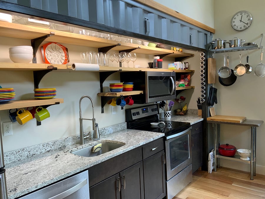 Fully stocked gourmet kitchen