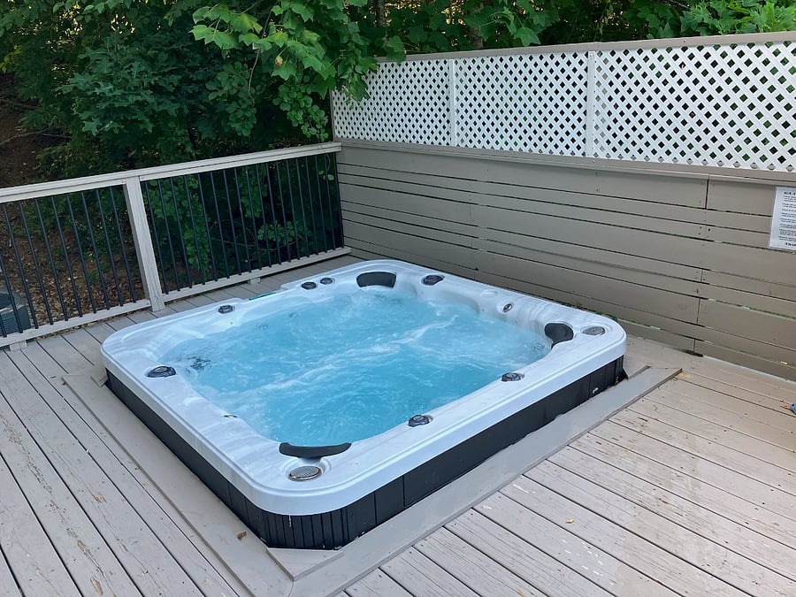 Private hot tub on the deck
