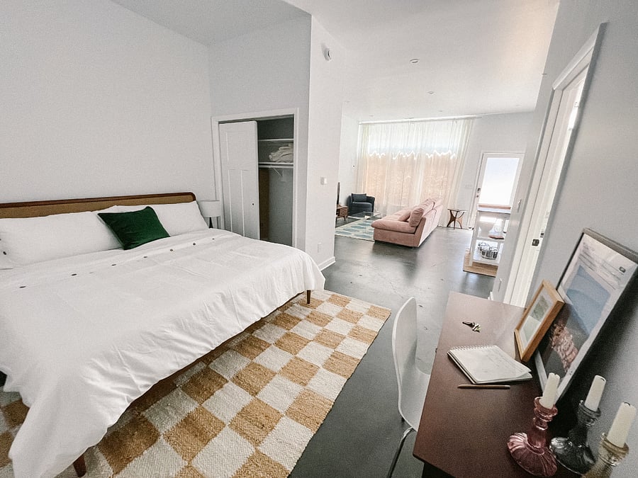 King bed and dedicated workspace/ desk