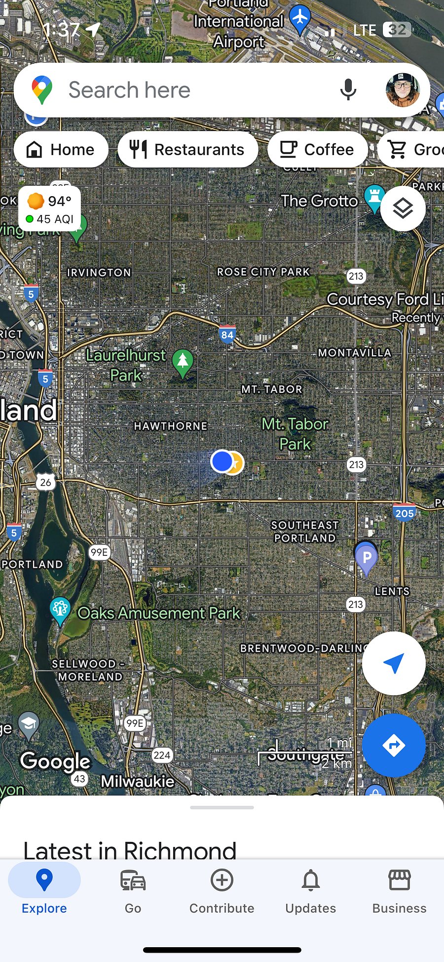 Blue dot is the unit.