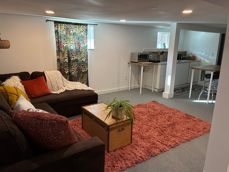 living room, open to kitchen