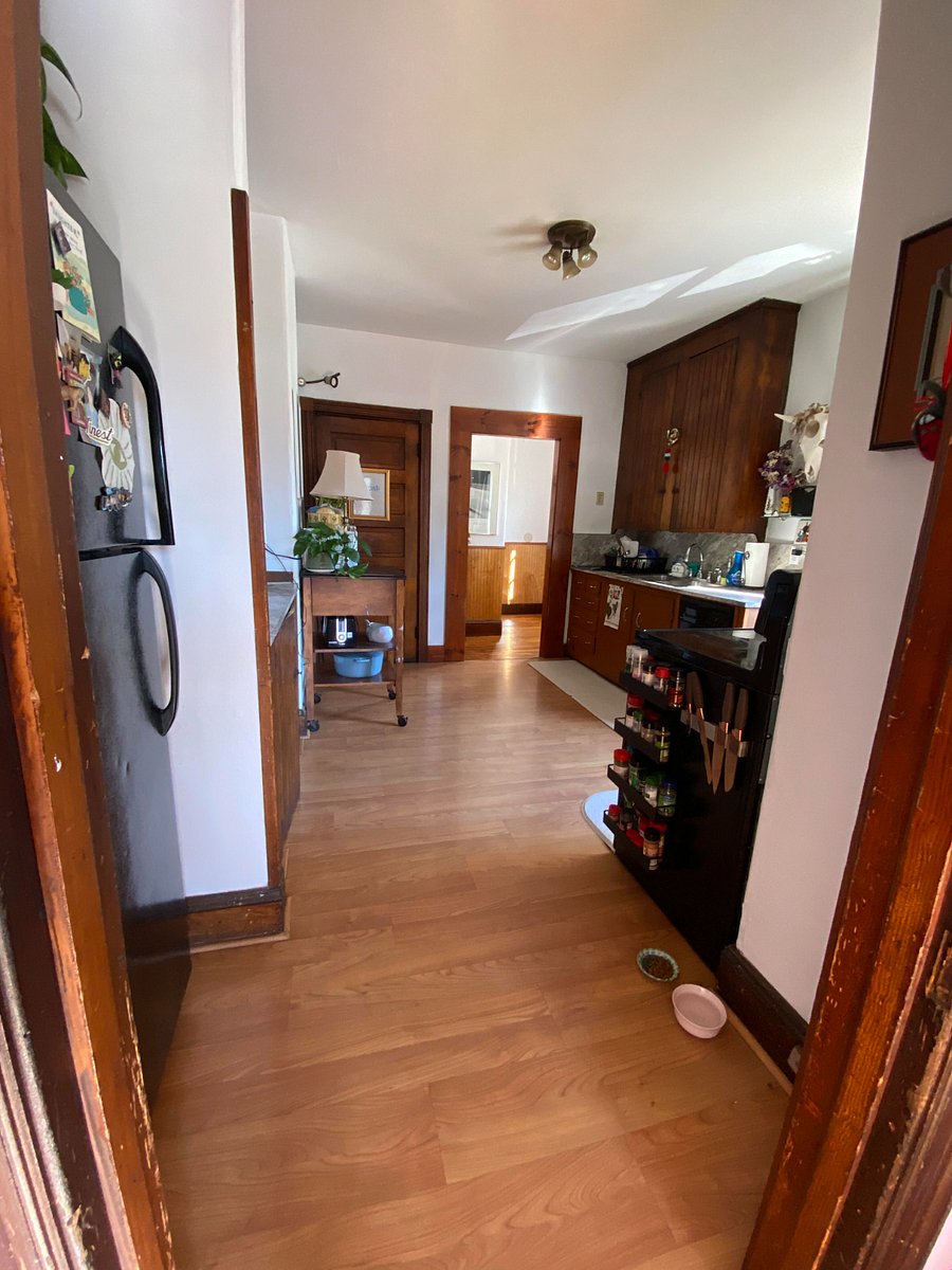 Shared kitchen with additional fridge/freezer space, shared cupboard space, and all kitchen tools included for shared use.