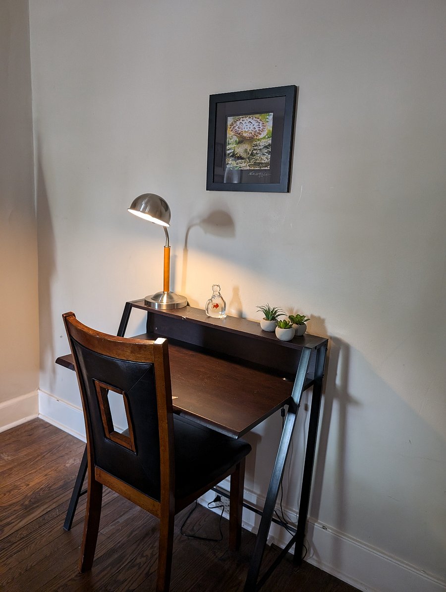 Desk in room