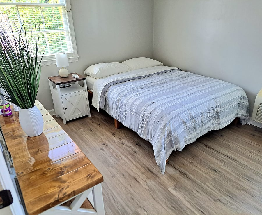 Bedroom with USB Charging Nightstand