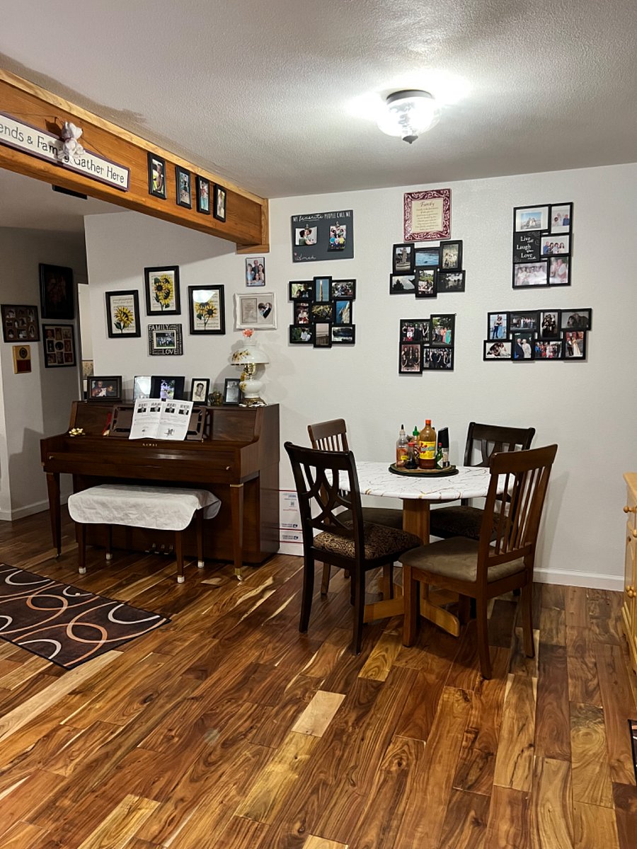 Dining room table seats 4. Piano is also tuned if you feel like playing! Owner's bedroom and bathroom space is down the hall on the opposite side of the house from the tenant allows privacy for both!