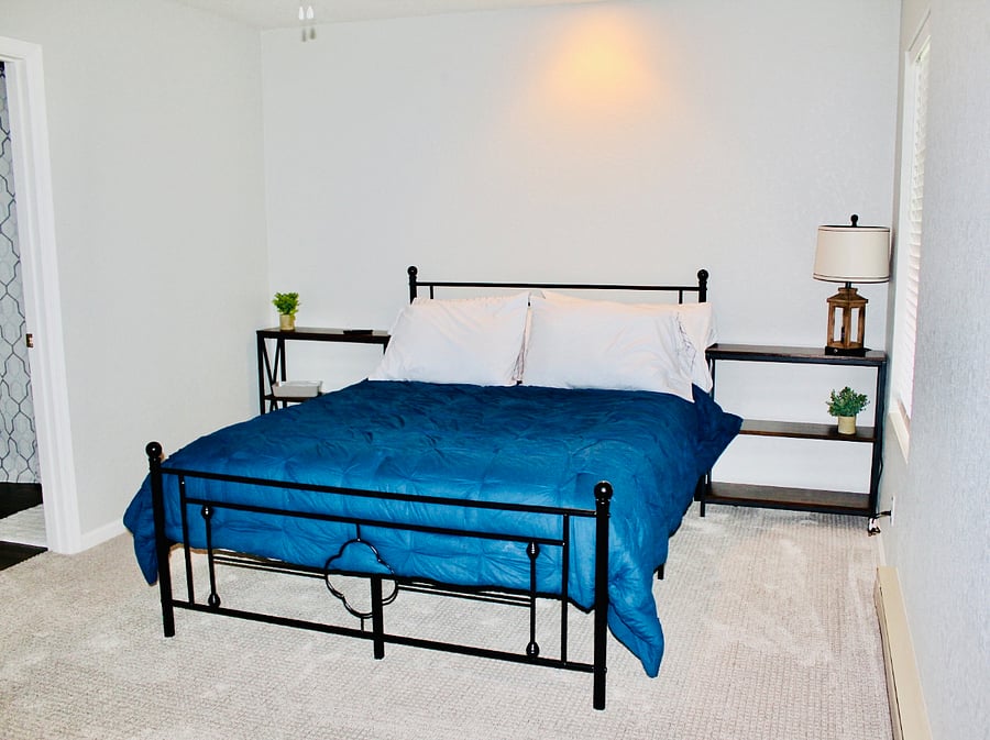 Queen Size bed in each master bedroom.  Fire TVs in each room. Lamps have plug ins for your phone or tablets! Full size dresser in closet for your needs.