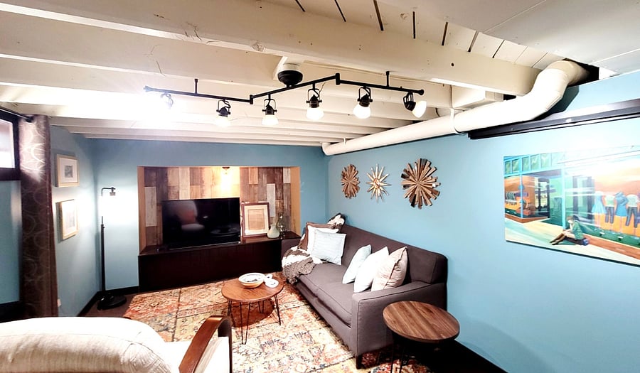 basement entertainment area