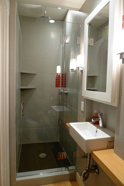 Bathroom in the front of the house. Rain shower and toilet