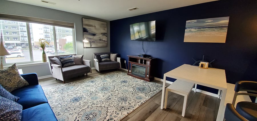 Living room with smart TV