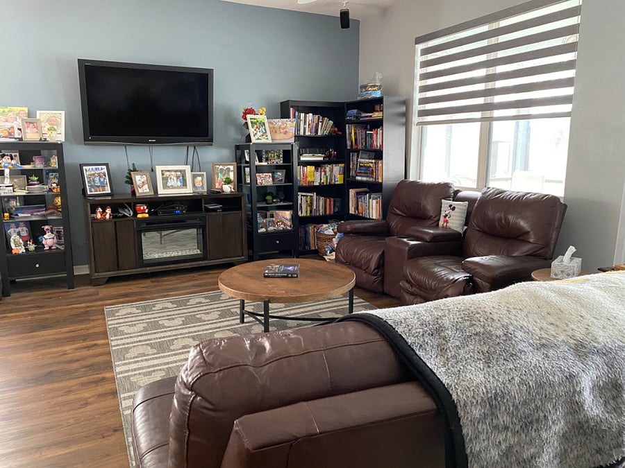 Family room with smart tv