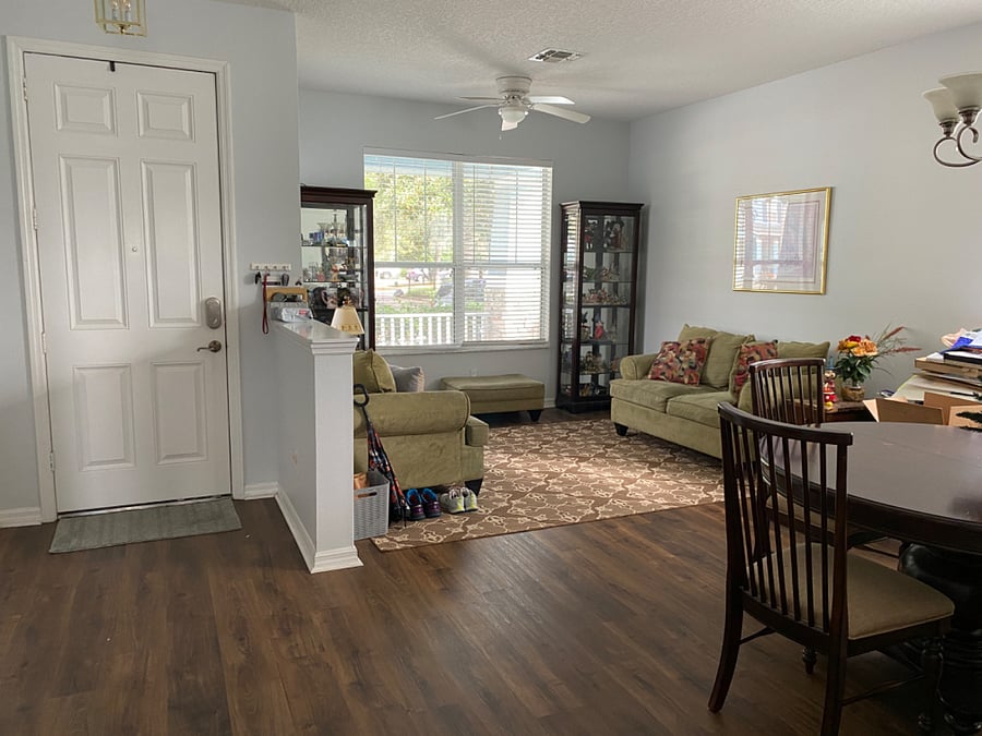 Front living room and dining room