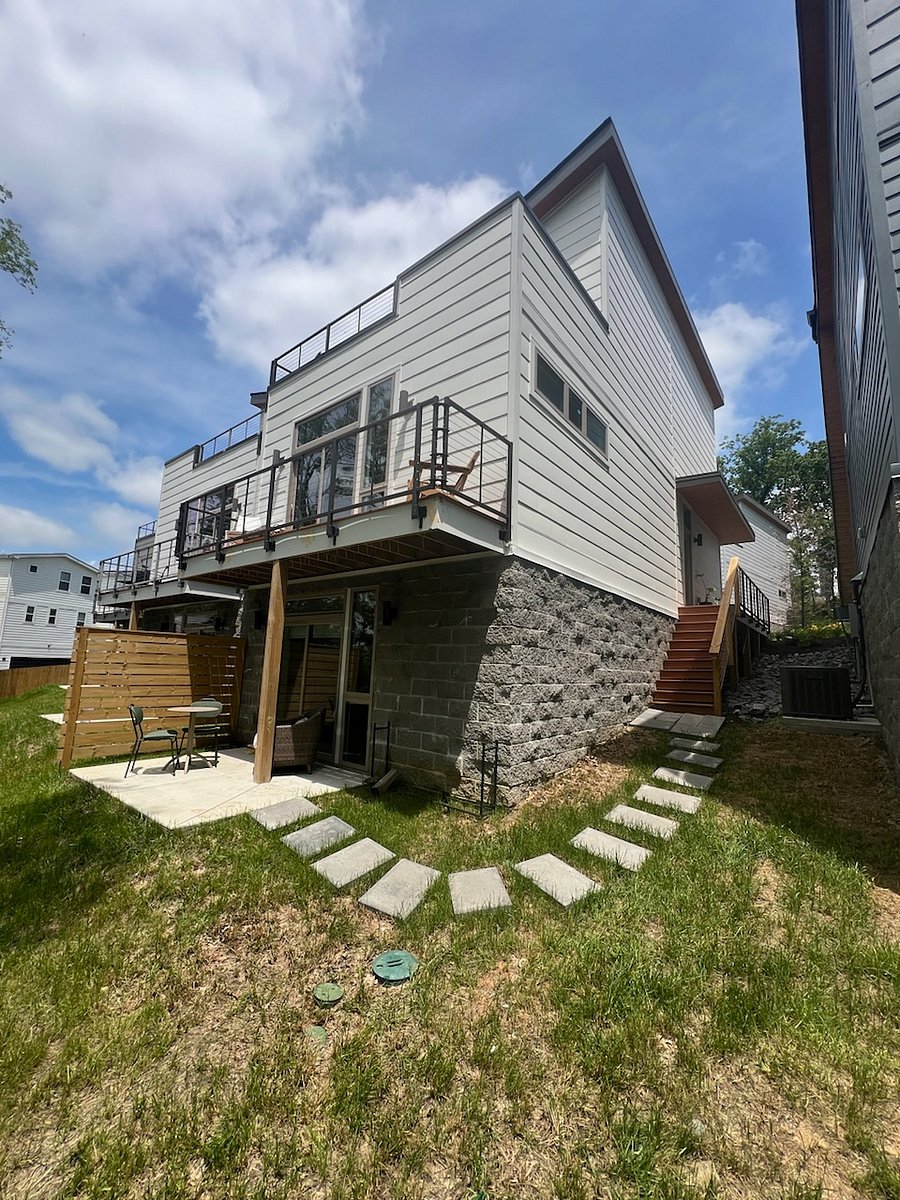 An added privacy wall has been installed for the patio area.