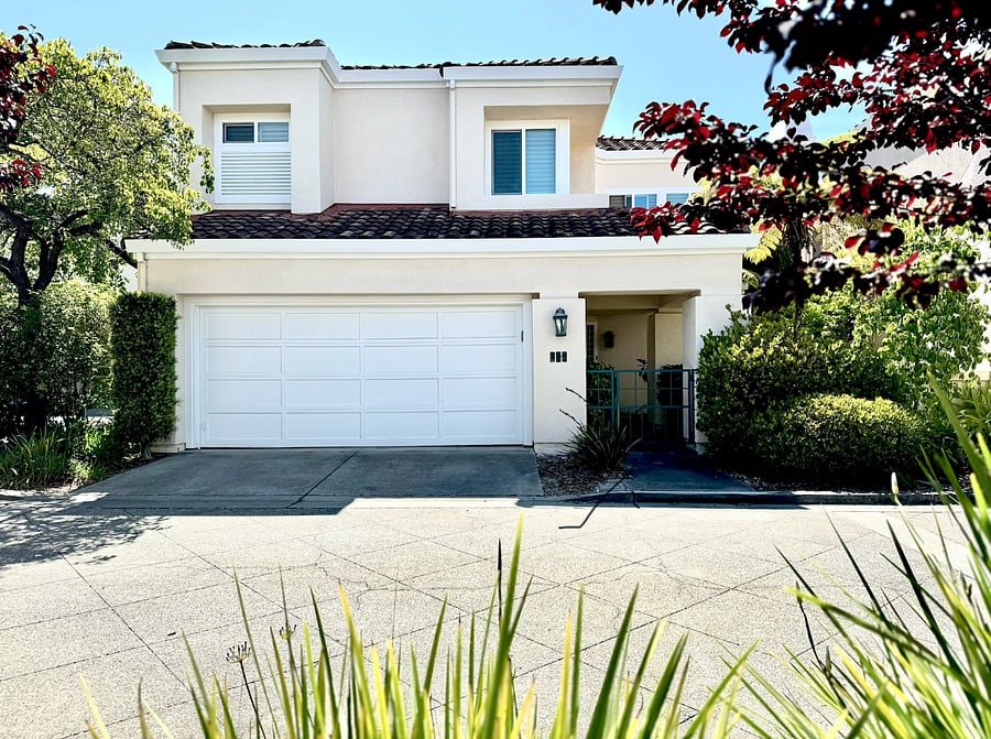 Front of house on a cul-de-sac.  Landscaping maintained by HOA, private security makes regular rounds.  2 car garage (1 space if room rental)