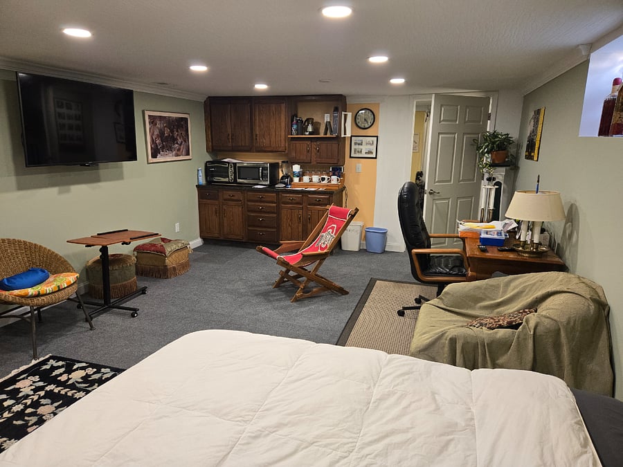 View of the basement room. 