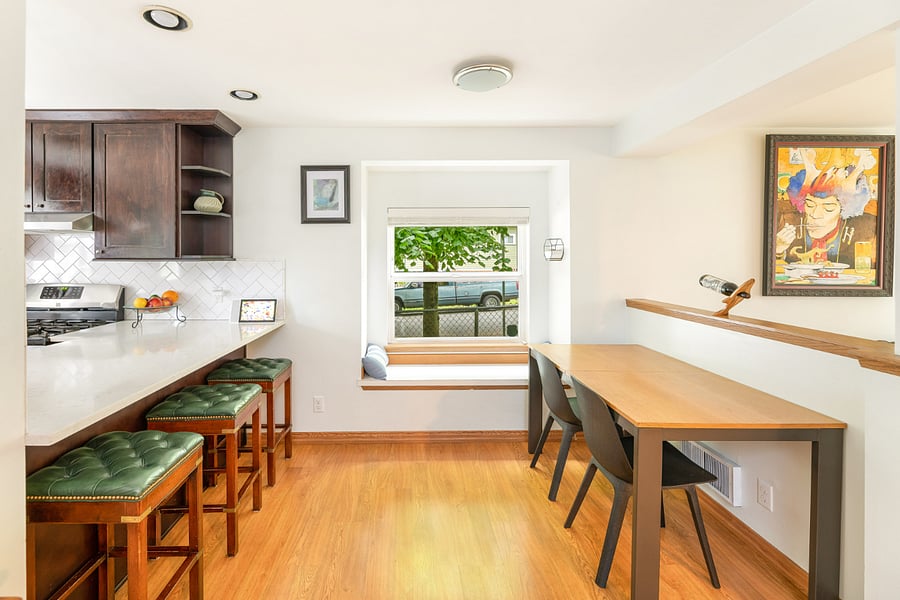 extendable dining room table with built in leaf