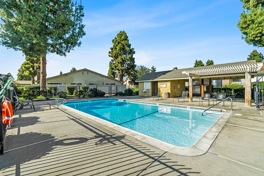 Pool in condo area.