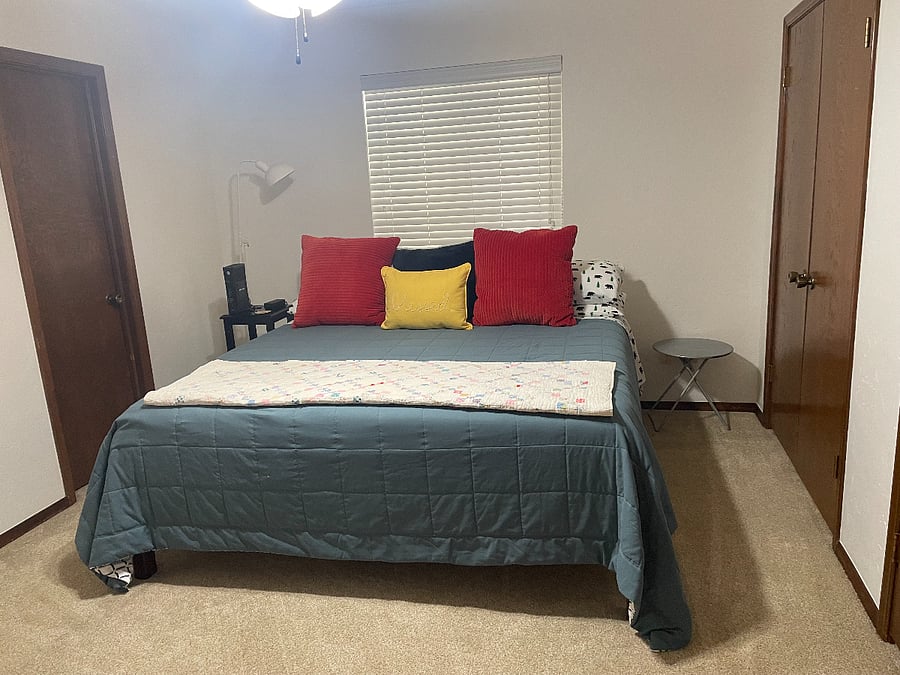 Bedroom #2, king sized bed. 