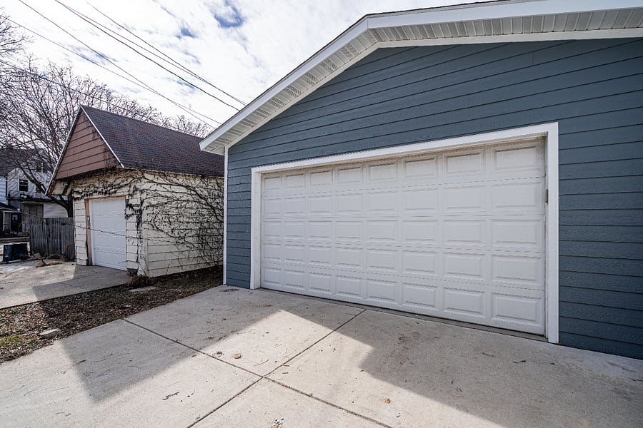 Parking in front of the garage