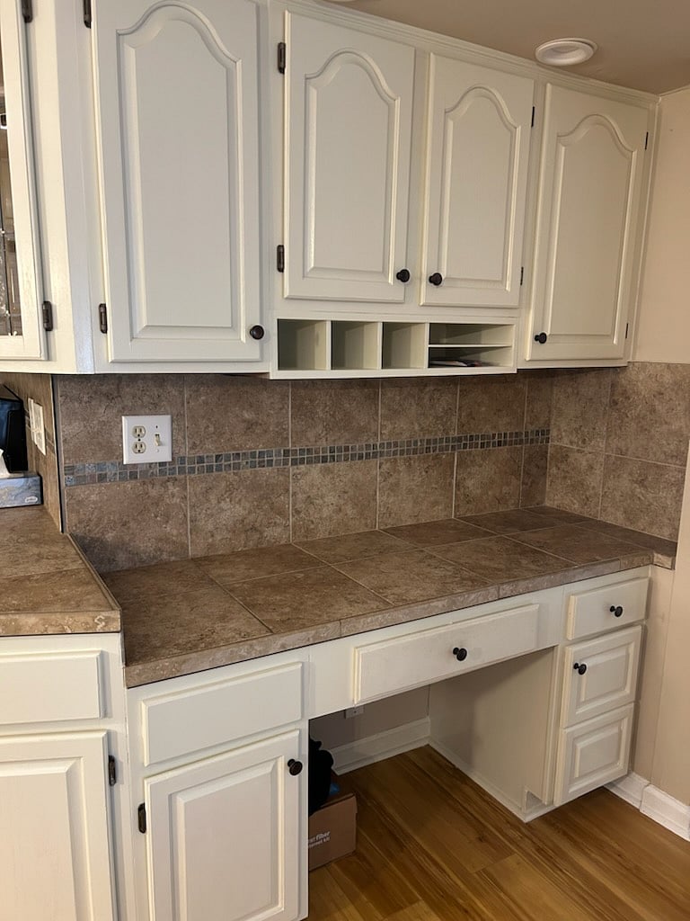Kitchen desk work space.