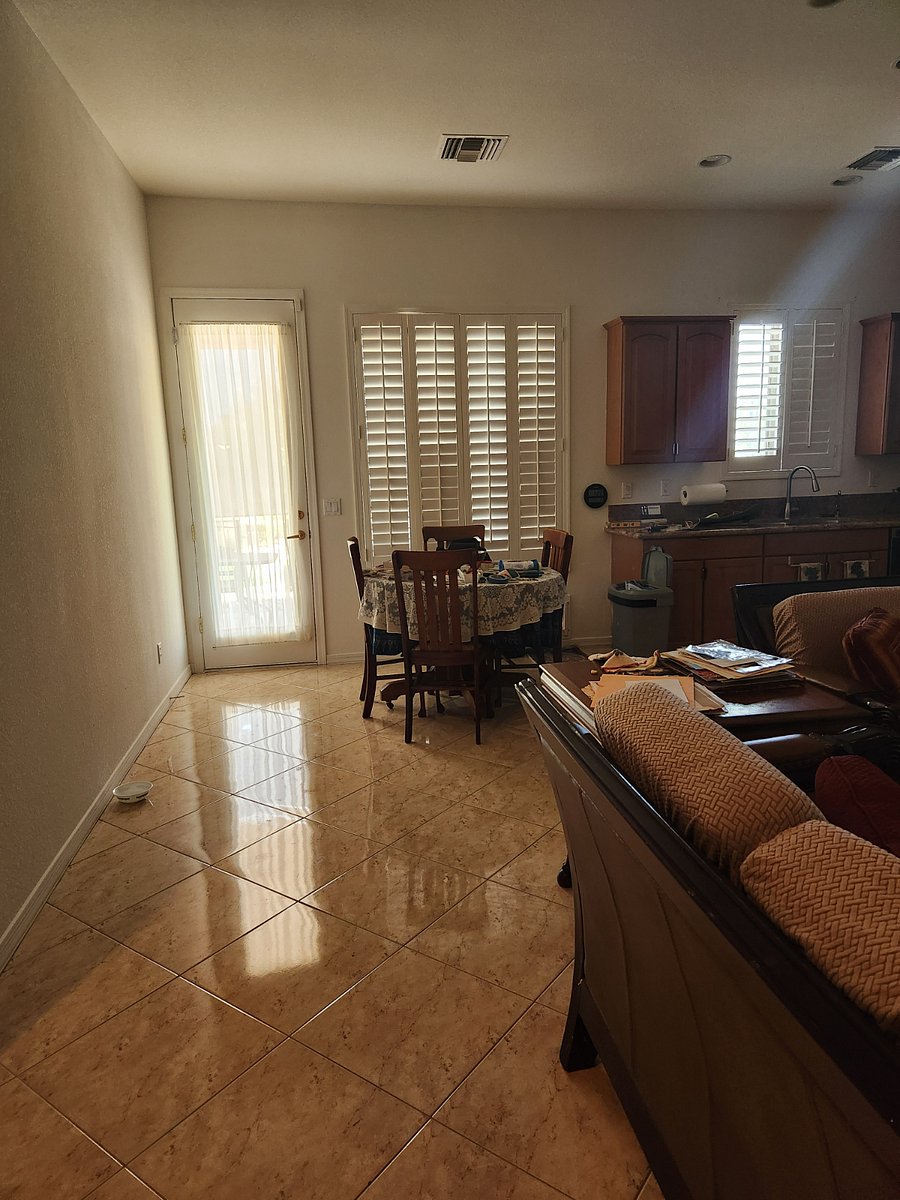Dining area and back door to patio