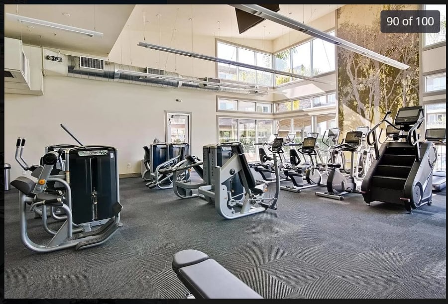 Spacious gym in clubhouse