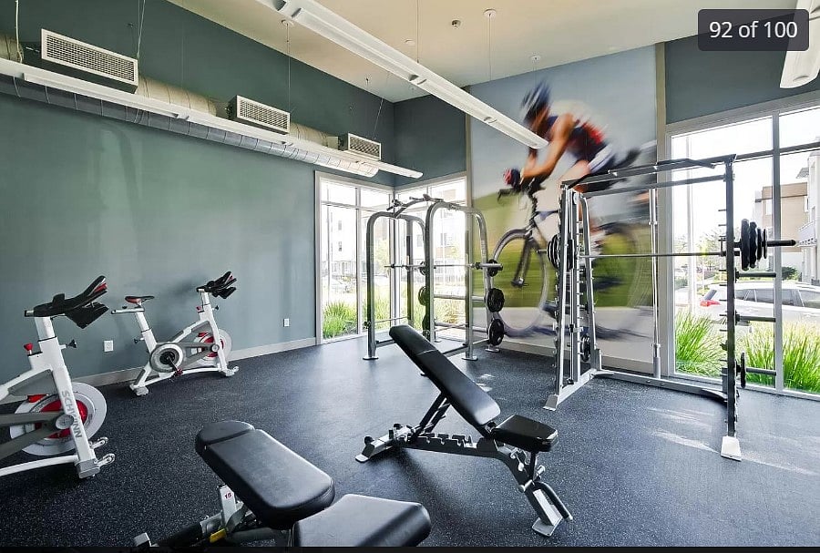 Spacious gym in clubhouse