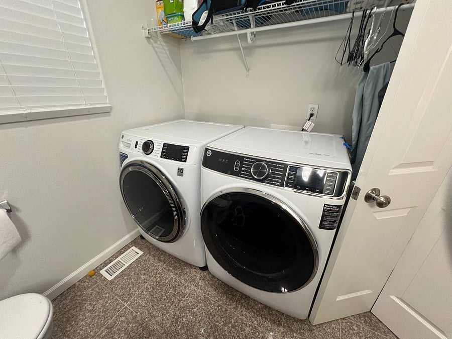 Newly updated laundry machines. The washing machine auto-dispenses detergent for you! 