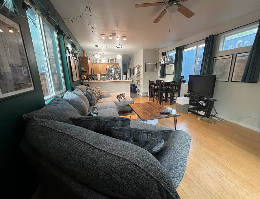 Open concept living/dining area