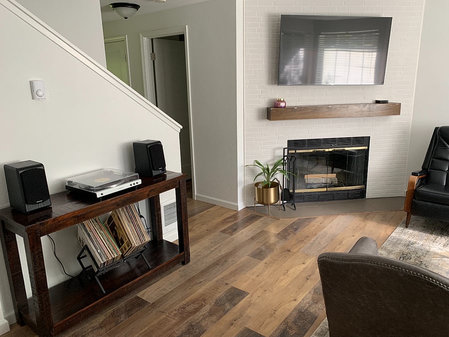 Living room with record player