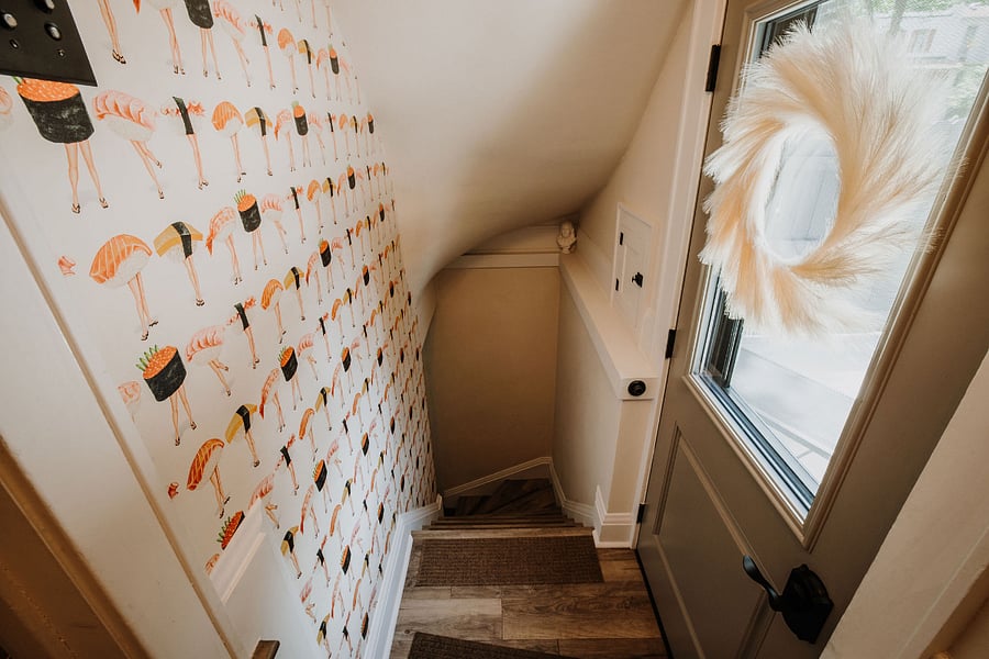 This is the route from the back door down the stairs to your apartment.