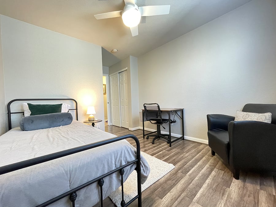 Third bedroom with Twin XL bed and desk