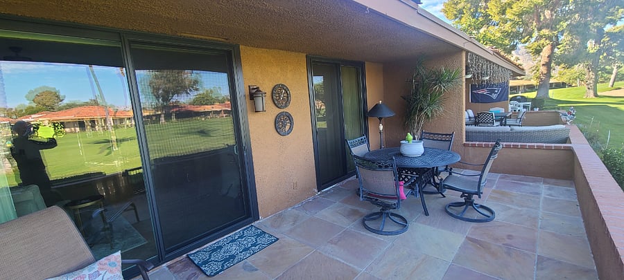 Back patio on the golf course
