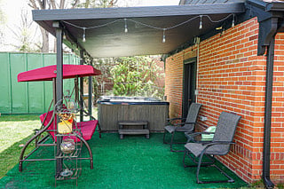 Backyard with Hot Tub.