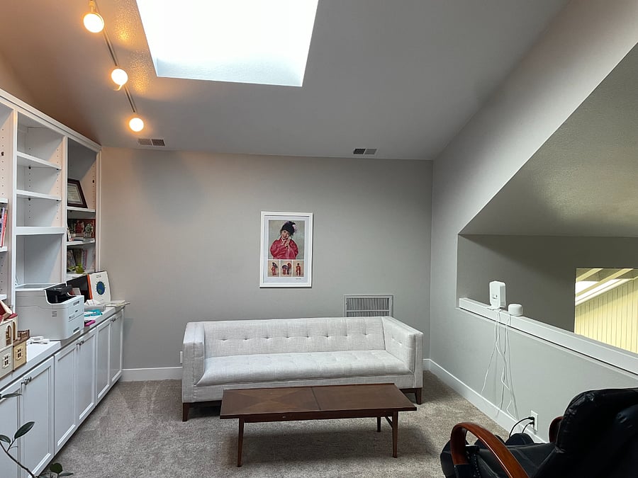 Upstairs loft with massage chair