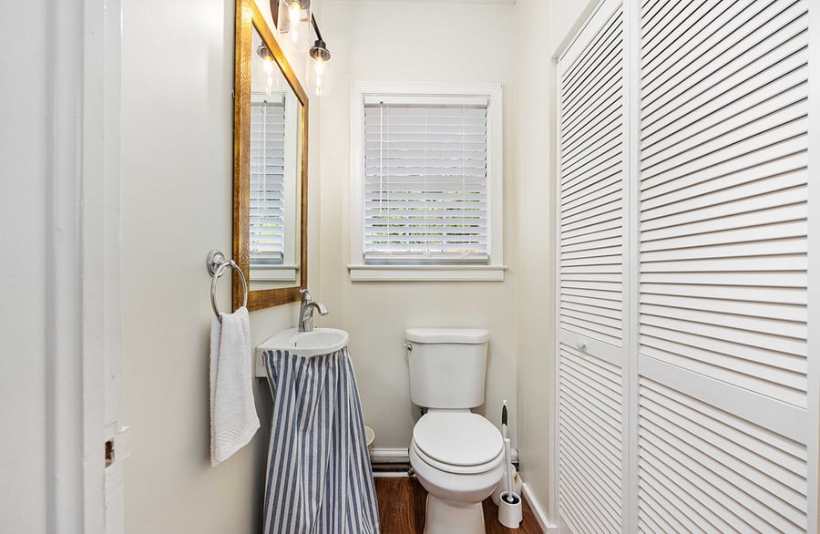 Half bath with large closet