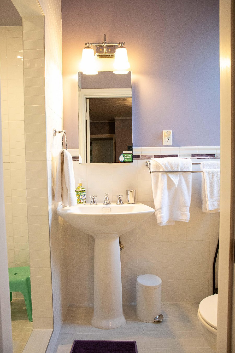 Private bathroom with fresh towels