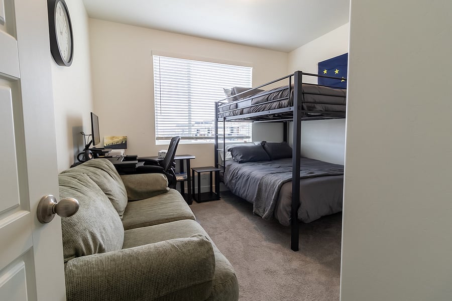 Private bunkbed bedroom with queen size beds and a large closet. $650/month (1 person) | $800/month (2 people).