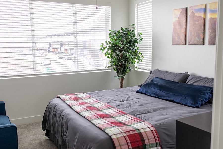 Private master suite with its own private bathroom, king bed, and 50" inch TV. $1100/month (1-2 people).