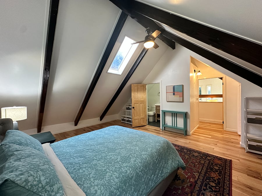 Bedroom 1 (of 4) with queen sized bed and en suite bathroom. This bedroom is located on the second level. 