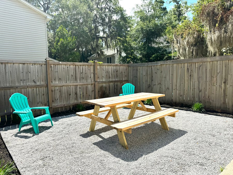 Private backyard for A side