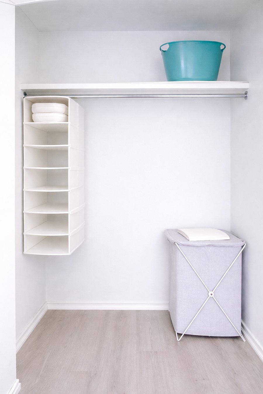 Spacious walk-in closet with essential amenities. Two storages for added storage.
We have iron, the full size Iron board, a lot of hangers!