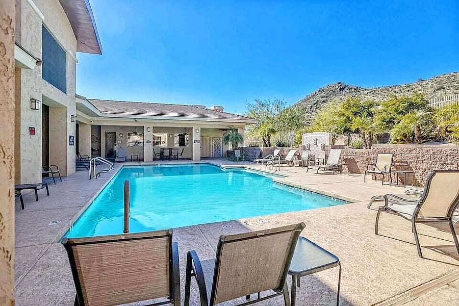 Picturesque pool adjacent to nature reserve